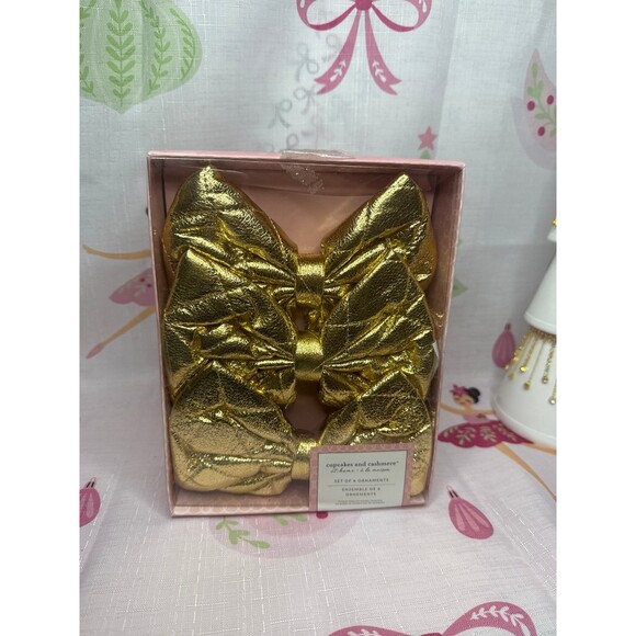 cupcake and cashmere Gold Bow Ornaments - Picture 1 of 3